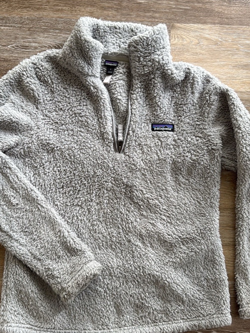 Patagonia Light Gray Sherpa Half-Zip Pullover